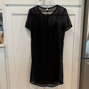 NWOT Lululemon Black Sheer Short Sleeve Dress